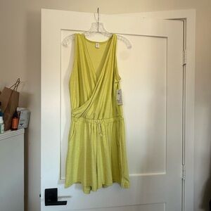 Old Navy Light Lime Green Sleeveless Wrap Romper